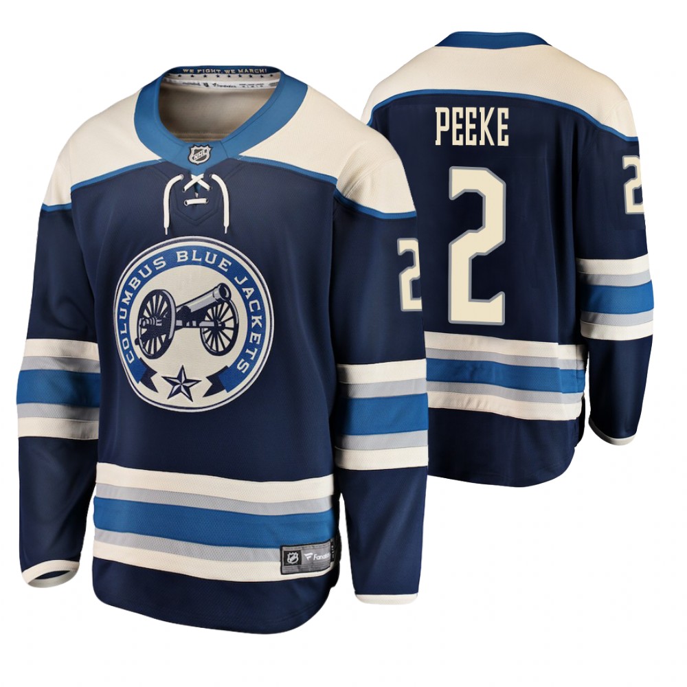 Blue Jackets Andrew Peeke Navy Breakaway Player Alternate Jersey