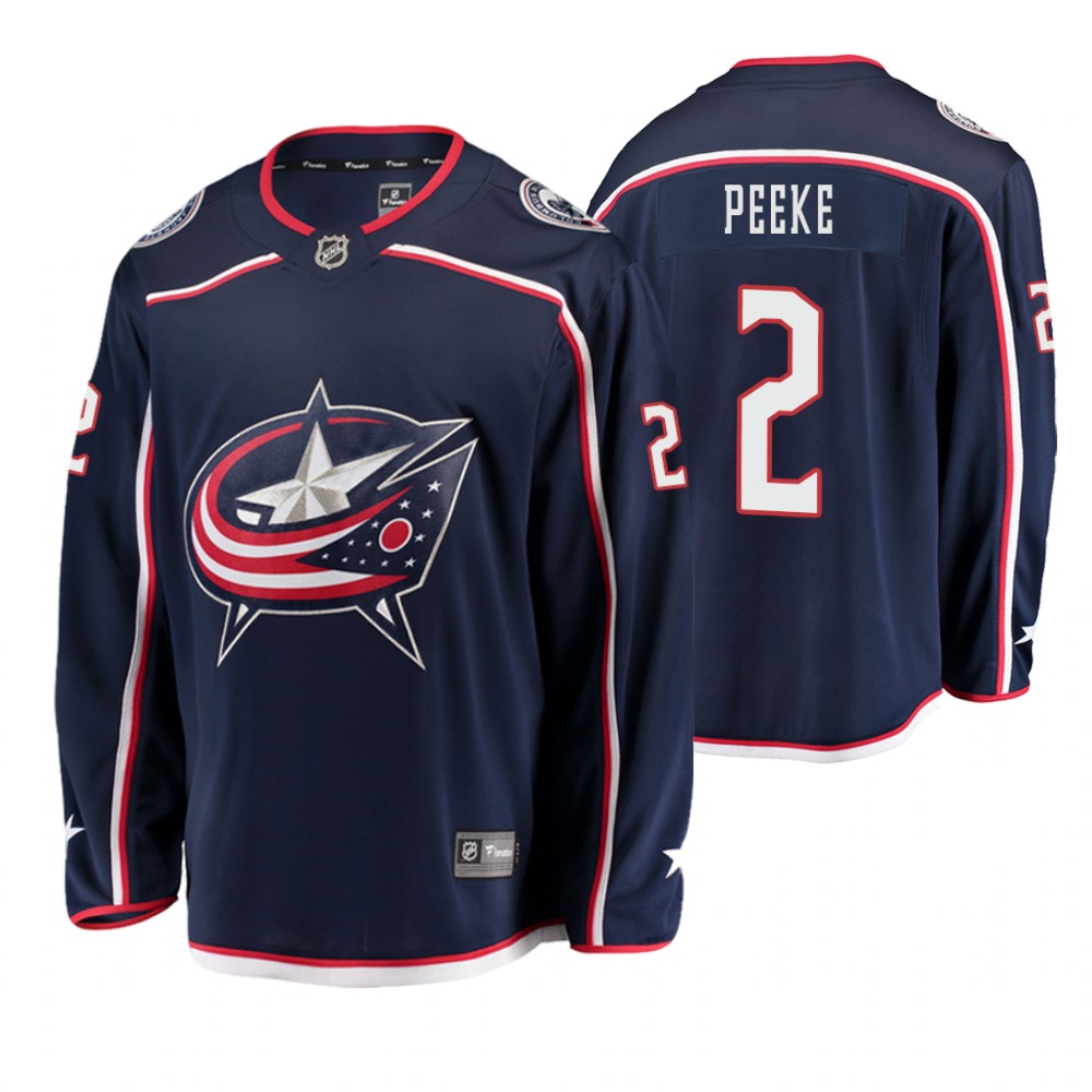 Blue Jackets Andrew Peeke Navy Breakaway Player Home Jersey