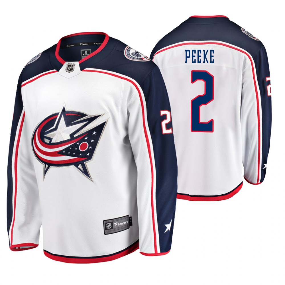 Blue Jackets Andrew Peeke White Breakaway Player Away Jersey