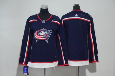 Blue Jackets Blank Navy Women Adidas Jersey