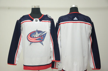Blue Jackets Blank White Adidas Jersey
