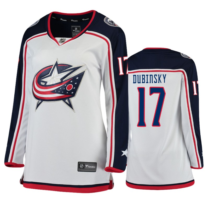 Blue Jackets Brandon Dubinsky White Breakaway Fanatics Branded Jersey