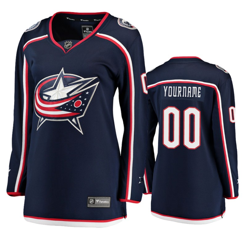 Blue Jackets Custom Navy Breakaway Player Home Jersey
