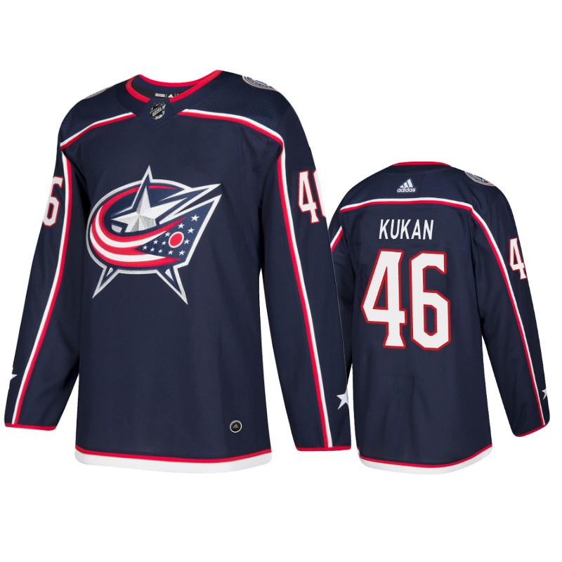 Blue Jackets Dean Kukan Navy Home Jersey