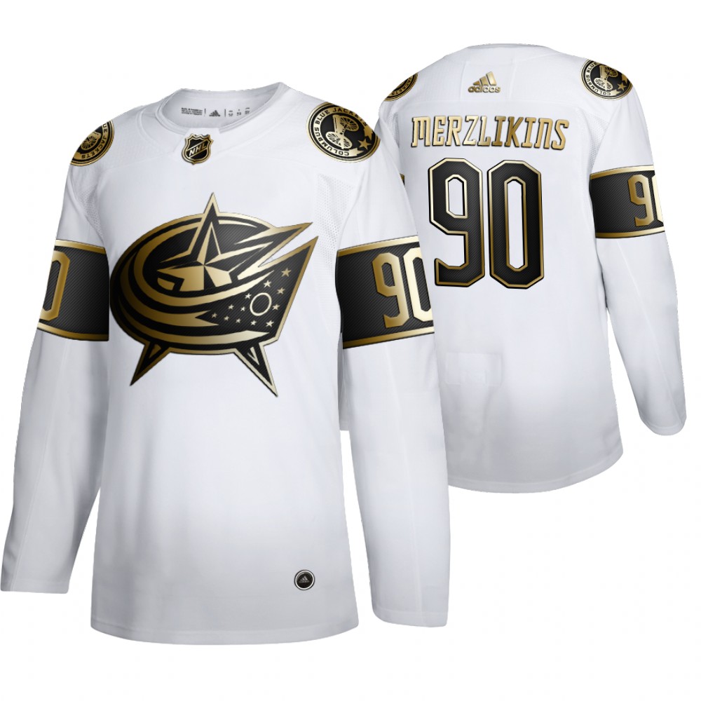 Blue Jackets Elvis Merzlikins Men's Authentic NHL Golden Edition Jersey