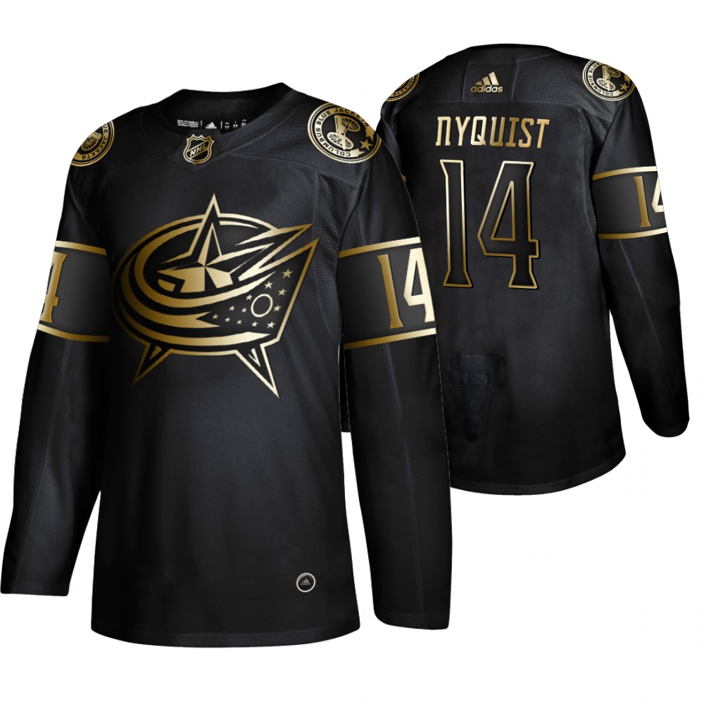 Blue Jackets Gustav Nyquist Men's Adidas NHL Golden Edition Jersey
