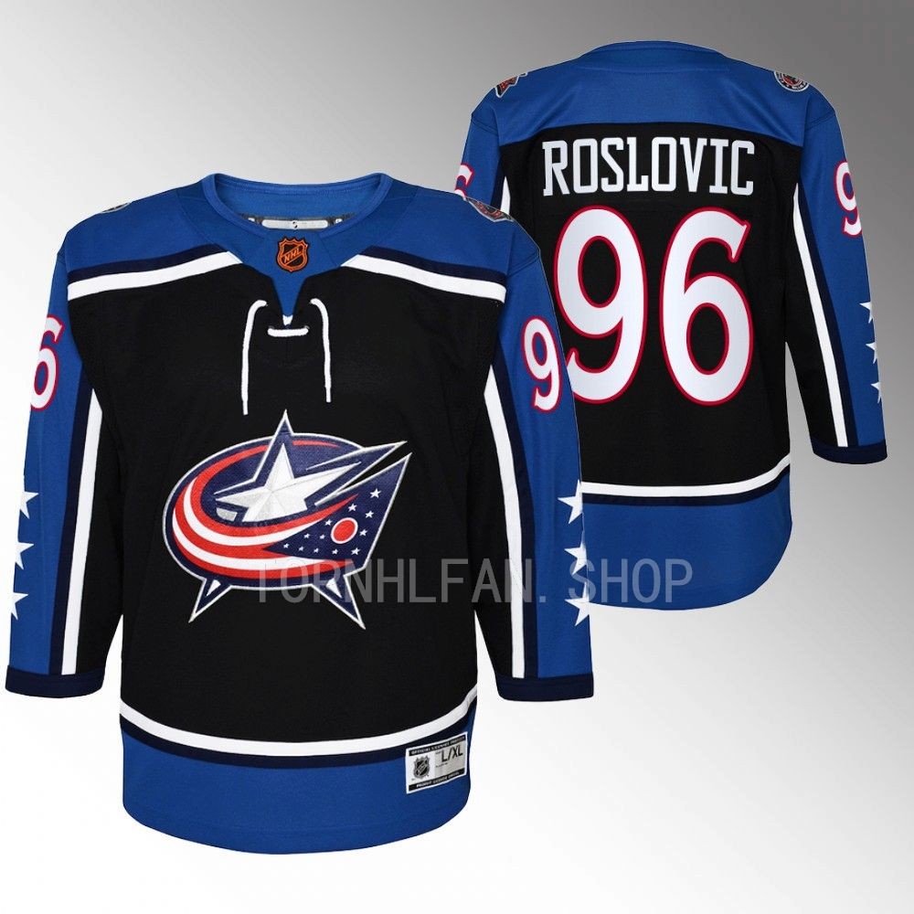 Blue Jackets Jack Roslovic Special Edition 2.0 Navy Premier Retro Youth Jersey