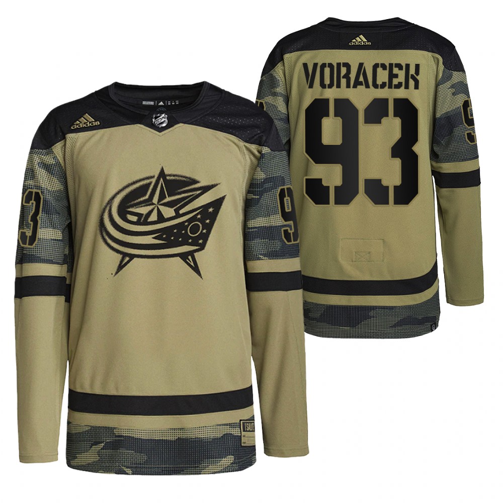Blue Jackets Jakub Voracek 2022 Military Appreciation Night Camo Practice Jersey