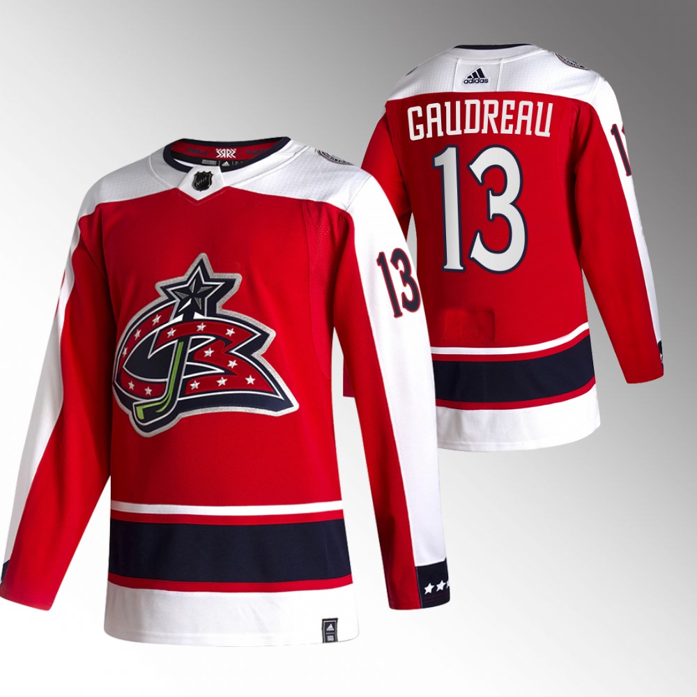 Blue Jackets Johnny Gaudreau 2022 Reverse Retro Red Authentic Jersey