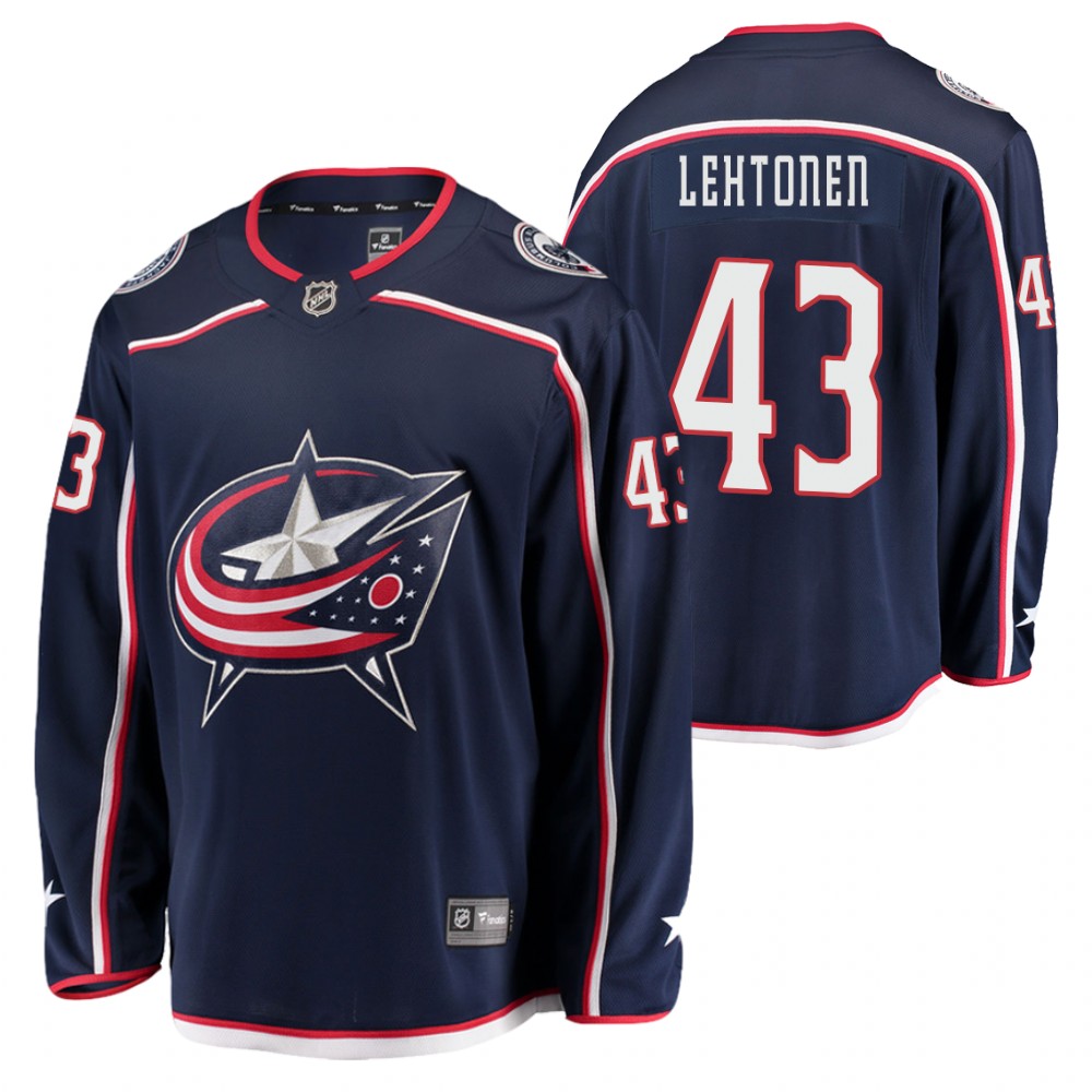 Blue Jackets Mikko Lehtonen Jersey Home Navy Breakaway Men's