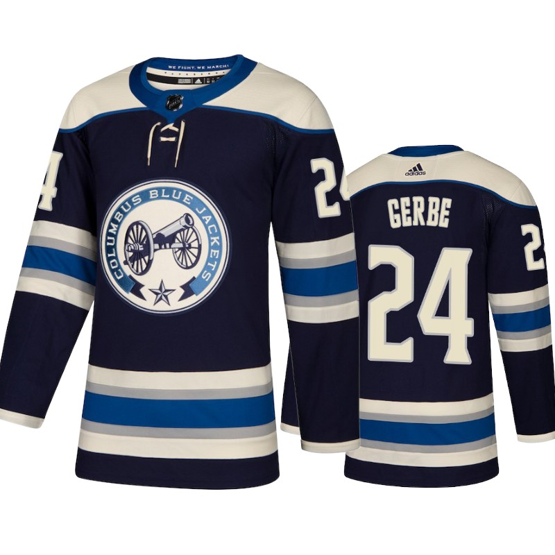 Blue Jackets Nathan Gerbe Navy Authentic Pro Alternate Jersey