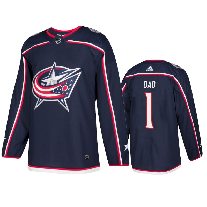 Blue Jackets Navy Number 1 Dad Father's Day Jersey