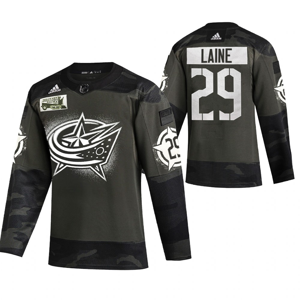 Blue Jackets Patrik Laine Camo 2021 Military Night Authentic Limited Jersey