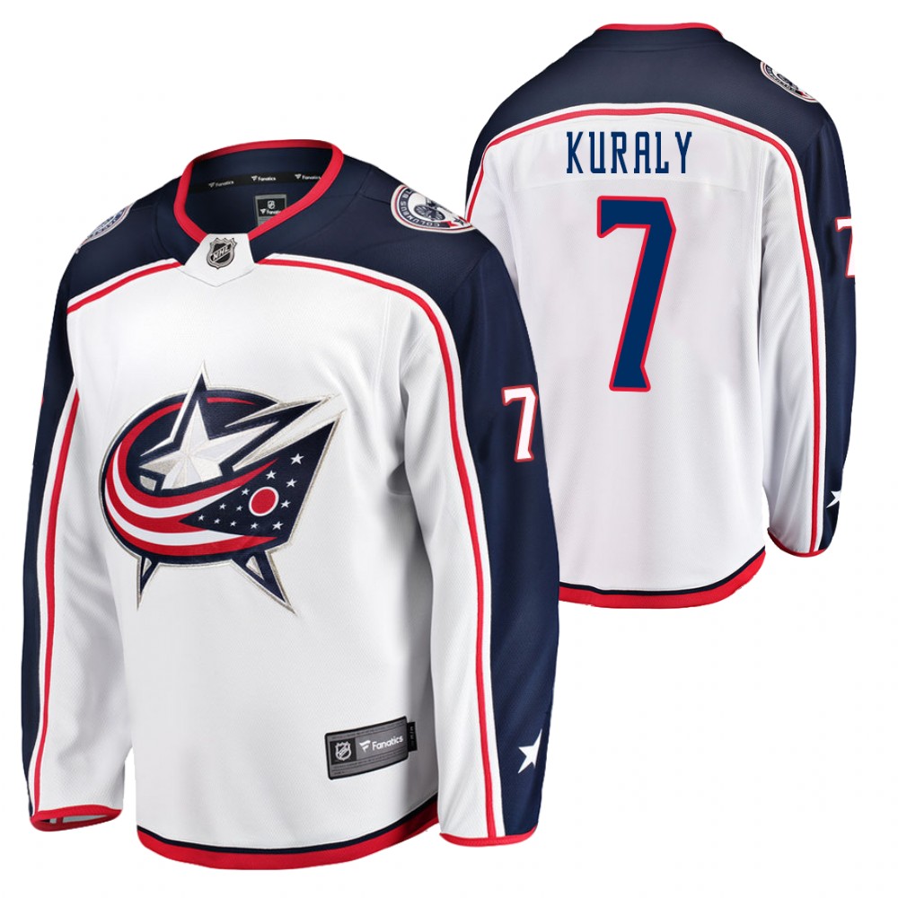 Blue Jackets Sean Kuraly Jersey Away White Player Men