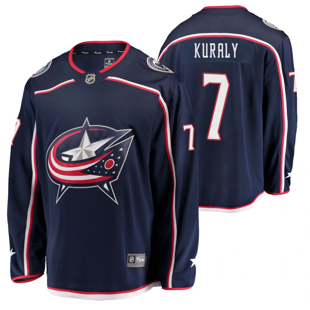 Blue Jackets Sean Kuraly Jersey Home Navy Player Men