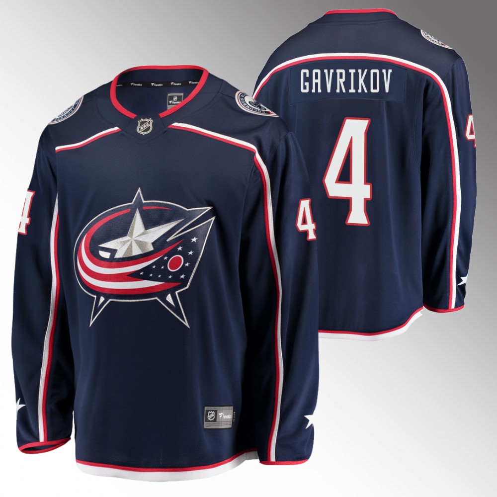 Blue Jackets Vladislav Gavrikov Jersey Home Navy Breakaway Player Men