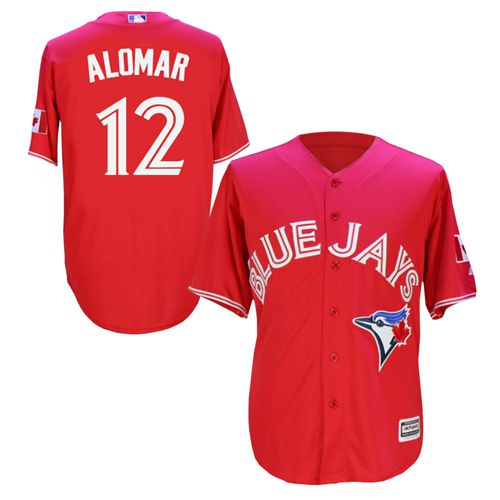 Blue Jays #12 Roberto Alomar Red New Cool Base Canada Day Stitched MLB Jersey