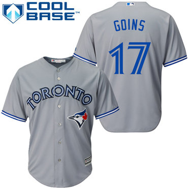 Blue Jays #17 Ryan Goins Grey Cool Base Stitched Youth MLB Jersey