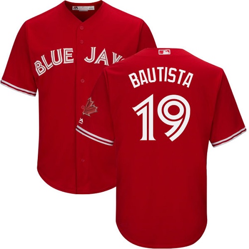 Blue Jays #19 Jose Bautista Red Cool Base Canada Day Stitched Youth MLB Jersey