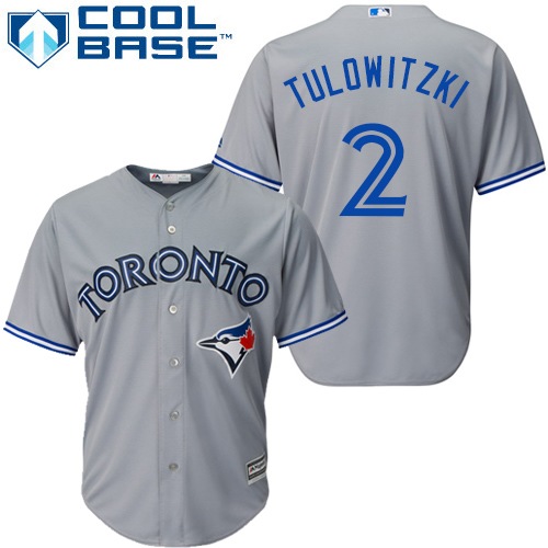 Blue Jays #2 Troy Tulowitzki Grey Road Women's Stitched MLB Jersey
