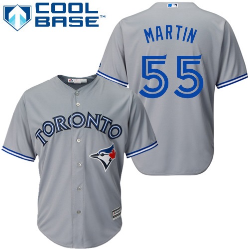 Blue Jays #55 Russell Martin Grey Road Women's Stitched MLB Jersey