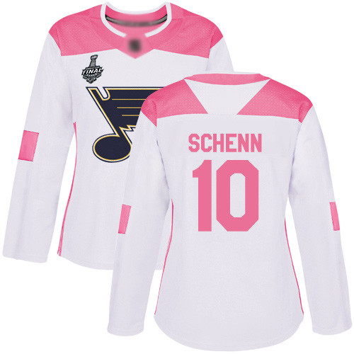 Blues #10 Brayden Schenn White Pink Authentic Fashion Stanley Cup Final Bound Women's Stitched Hockey Jersey