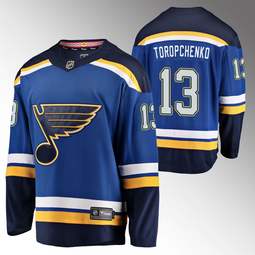 Blues #13 Alexey Toropchenko Blue Home Jersey