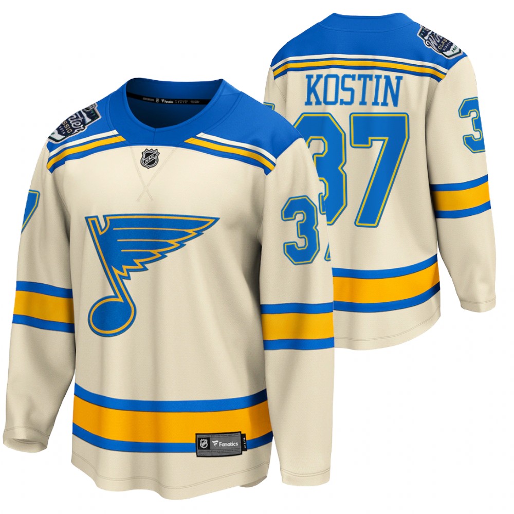Blues #37 Klim Kostin Cream 2022 Winter Classic Jersey