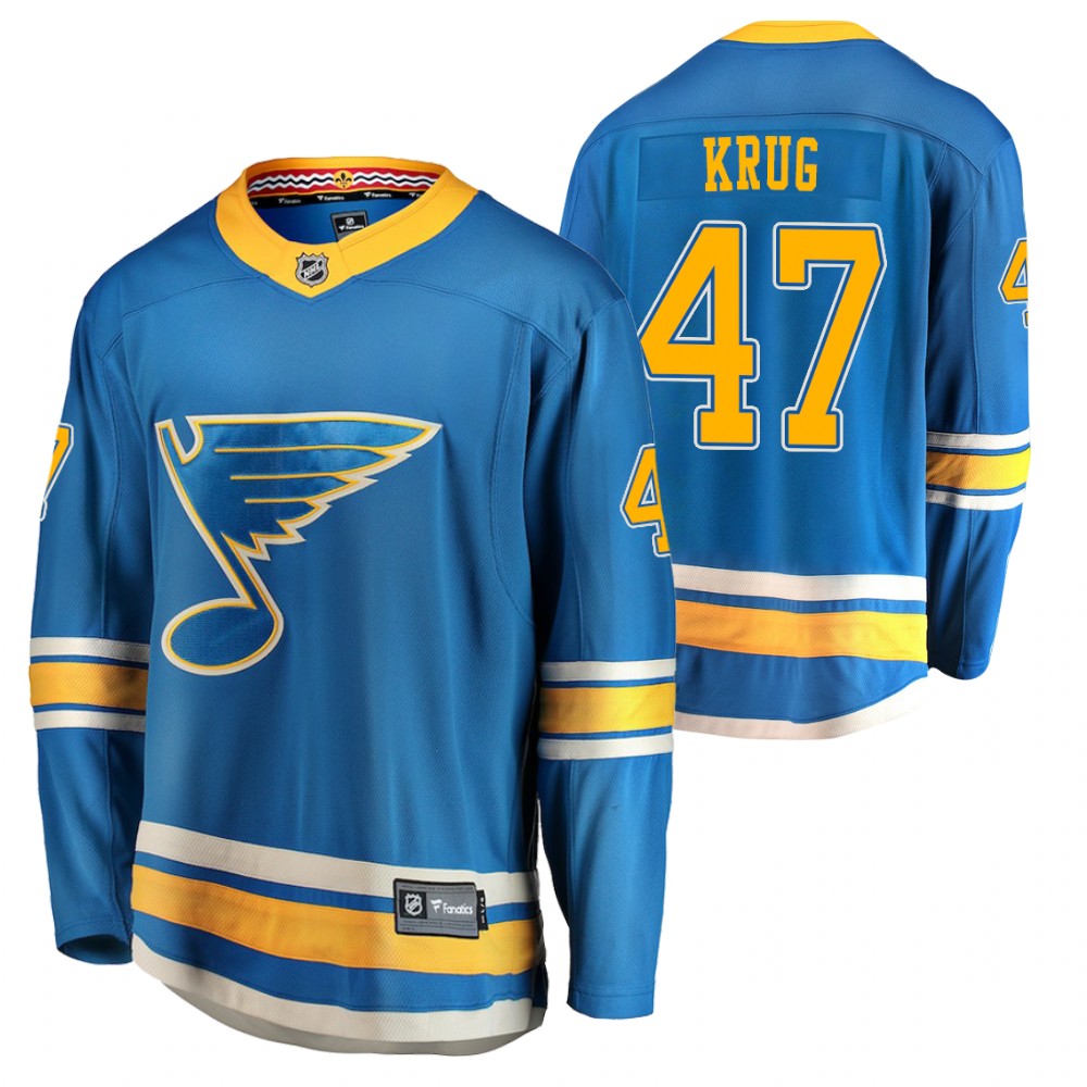 Blues #47 Torey Krug Blue 2020-21 Alternate Jersey