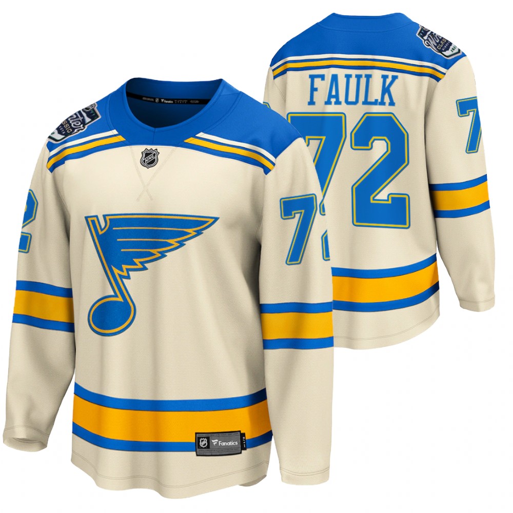 Blues #72 Justin Faulk Cream 2022 Winter Classic Jersey