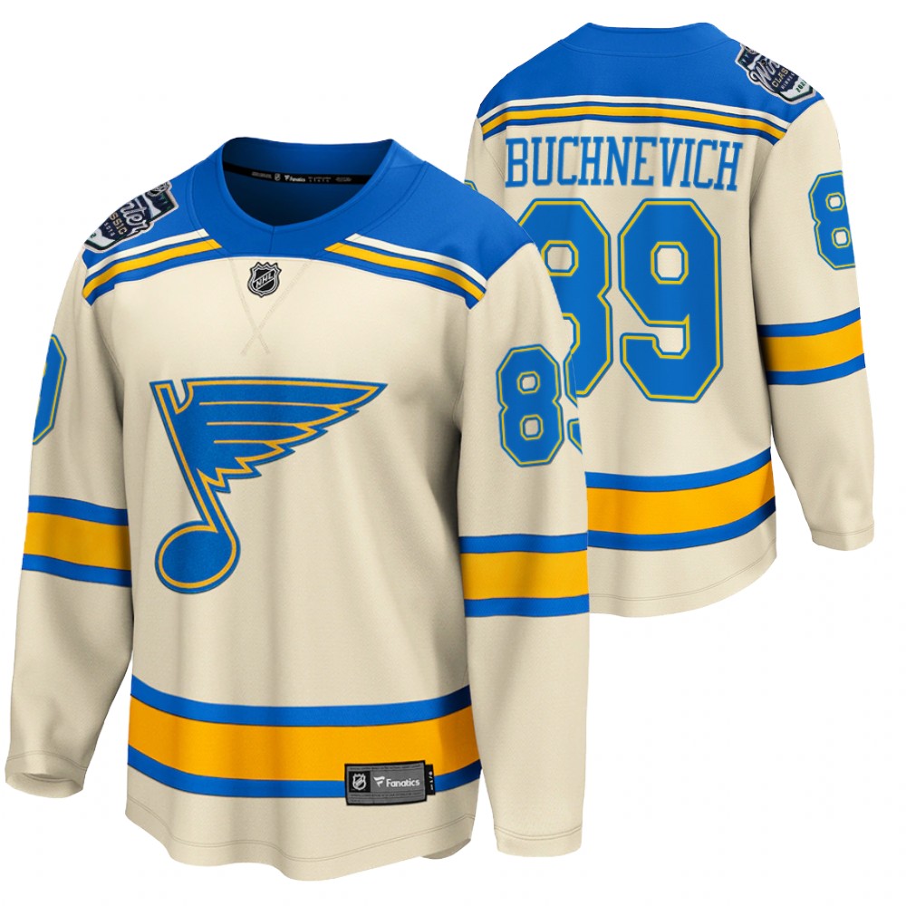 Blues #89 Pavel Buchnevich Cream 2022 Winter Classic Jersey