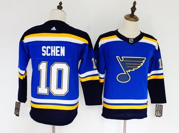 Blues 10 Brayden Schen Blue Women Adidas Jersey