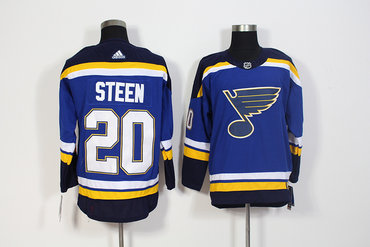 Blues 20 Alexander Steen Blue Adidas Jersey
