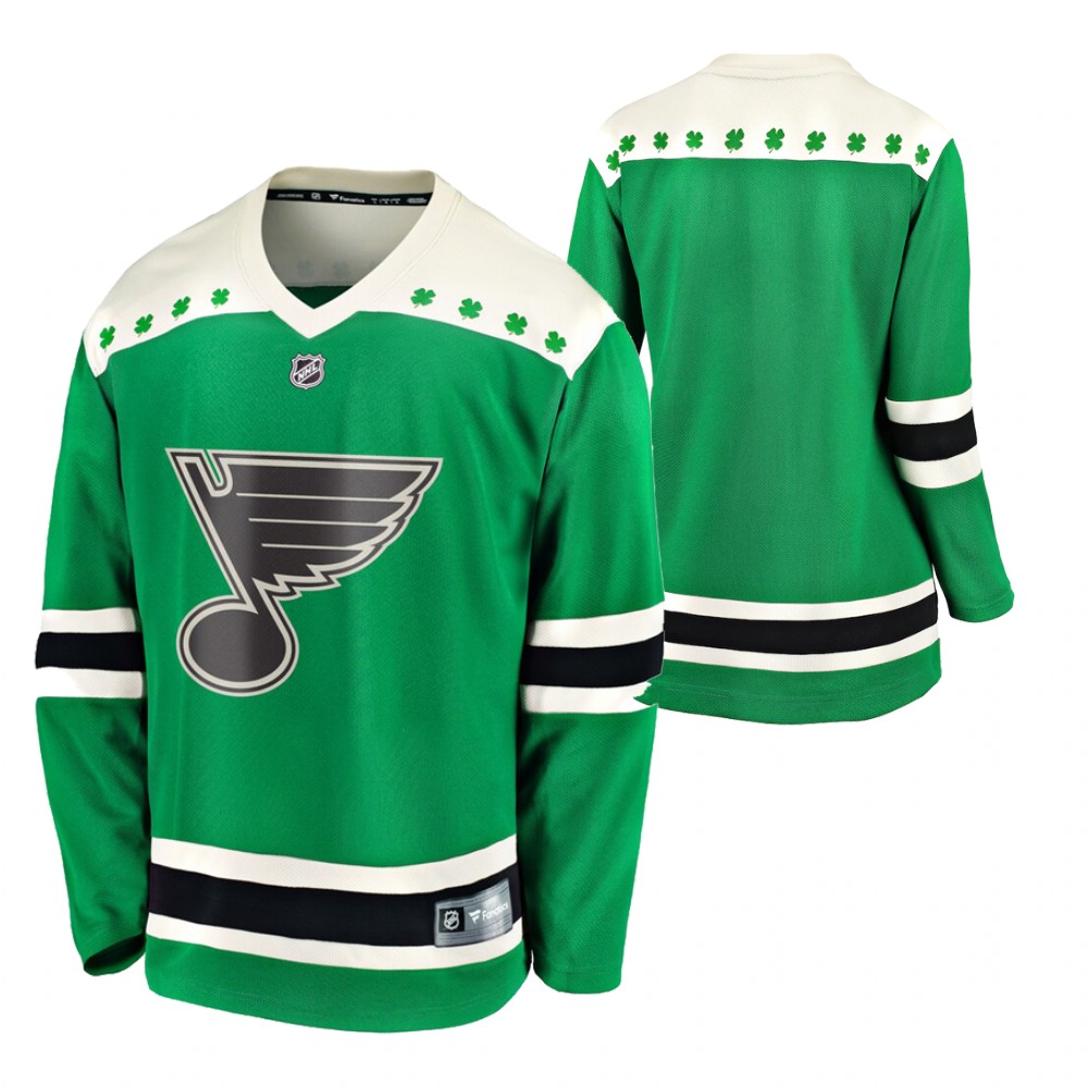Blues 2021 St Patricks Day Green Men Jersey