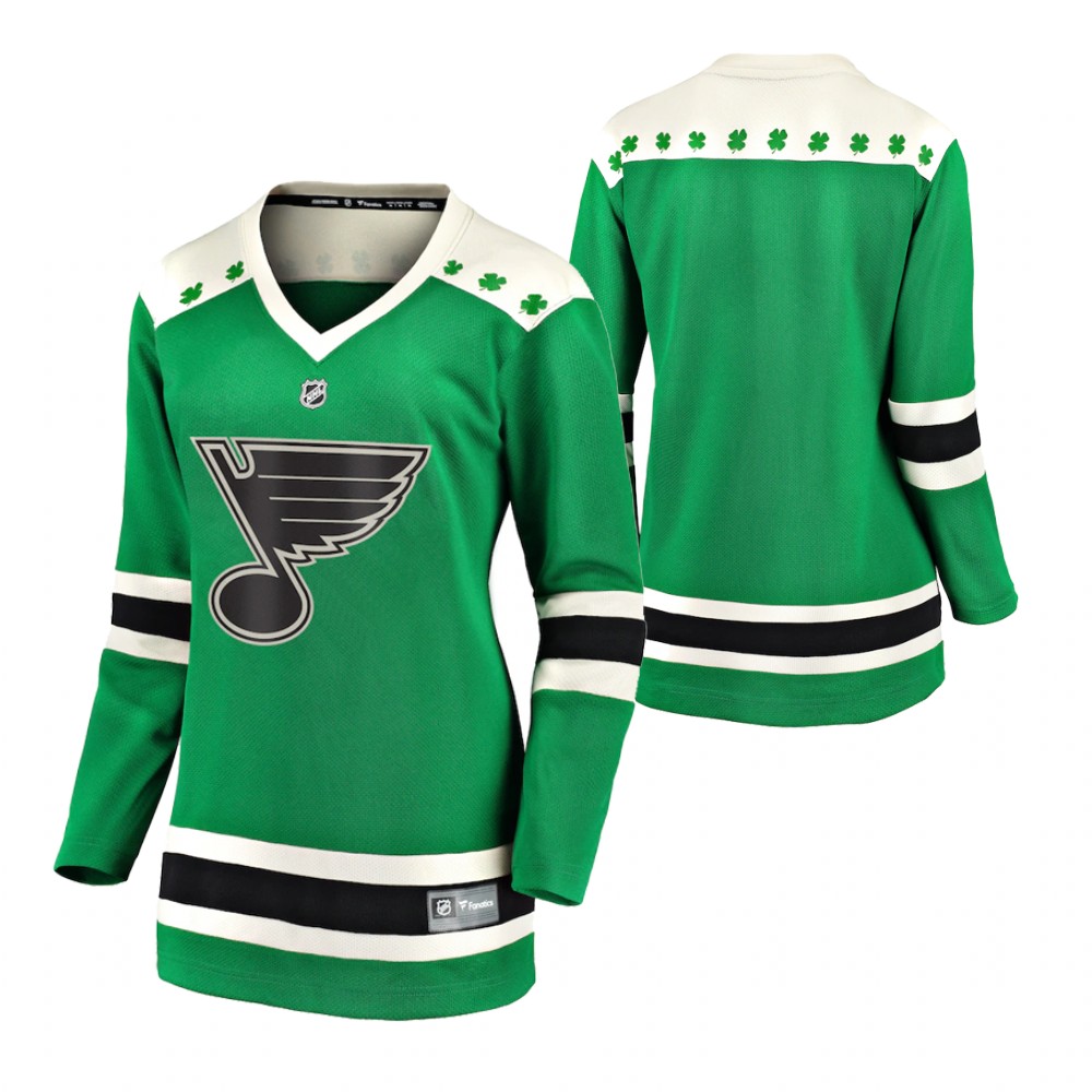 Blues 2021 St Patricks Day Green Women Jersey
