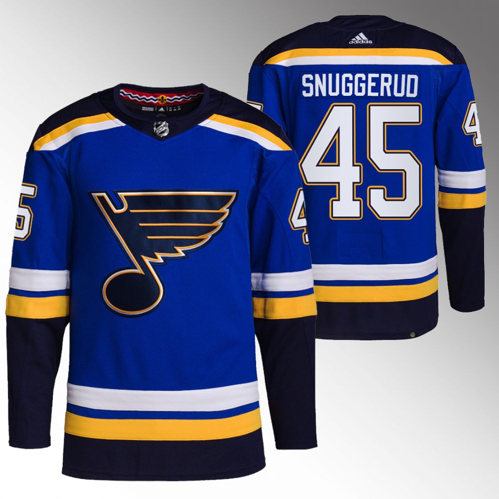 Blues 2022 NHL Draft Jimmy Snuggerud Blue Jersey Authentic Primegreen Home