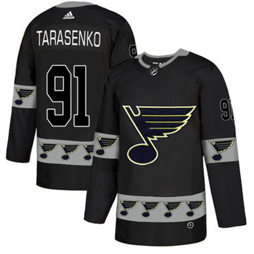 Blues 91 Vladimir Tarasenko Black Team Logos Fashion Adidas Jersey
