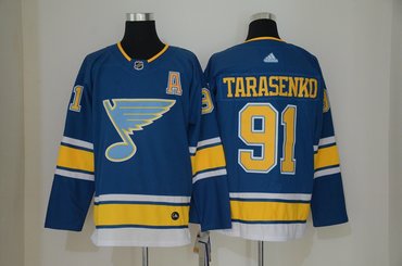 Blues 91 Vladimir Tarasenko Blue Alternate Adidas Jersey