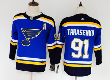 Blues 91 Vladimir Tarasenko Blue Youth Adidas Jersey