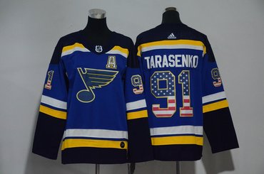 Blues 91 Vladimir Tarasenko Blue Youth USA Flag Adidas Jersey