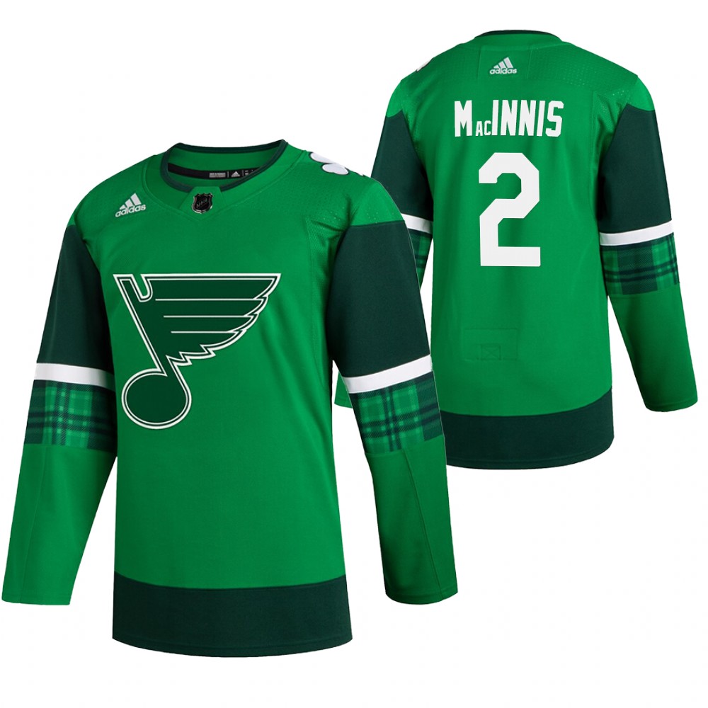 Blues Al MacInnis 2020 St. Patrick's Day Green #2 Jersey Authentic Player