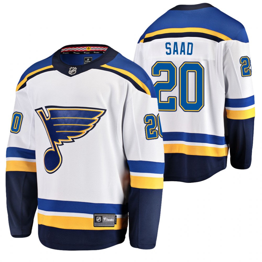 Blues Brandon Saad Jersey Away White Player Men