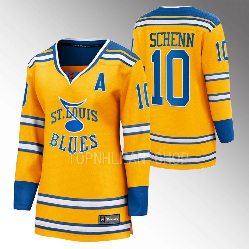 Blues Brayden Schenn Special Edition 2.0 Yellow Breakaway Retro Women Jersey