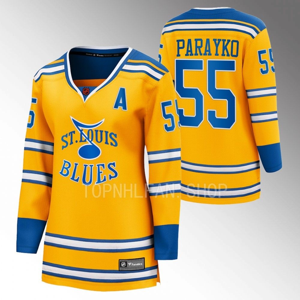Blues Colton Parayko Special Edition 2.0 Yellow Breakaway Retro Women Jersey