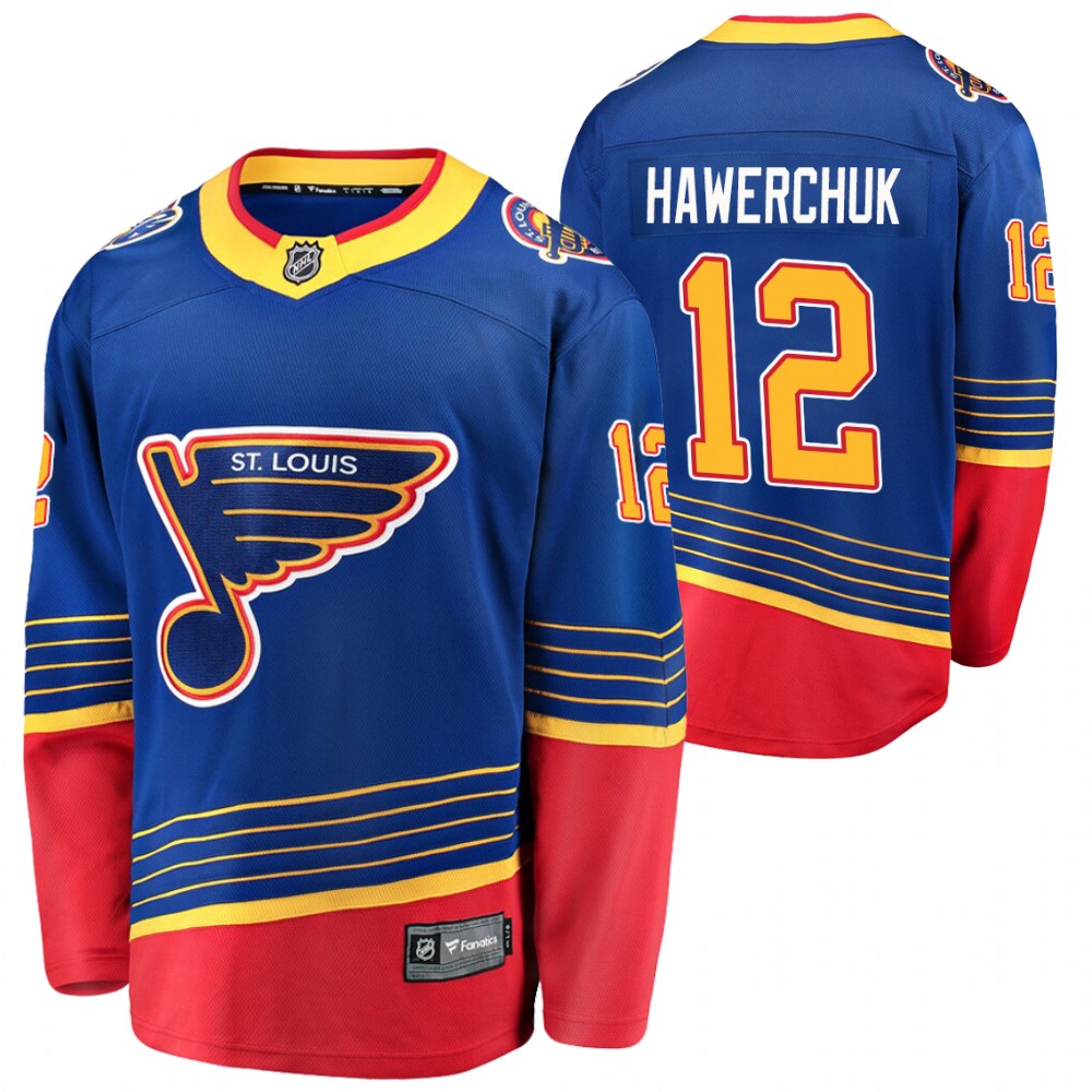 Blues Dale Hawerchuk Jersey Retro Blue Premier Breakaway Player Men's