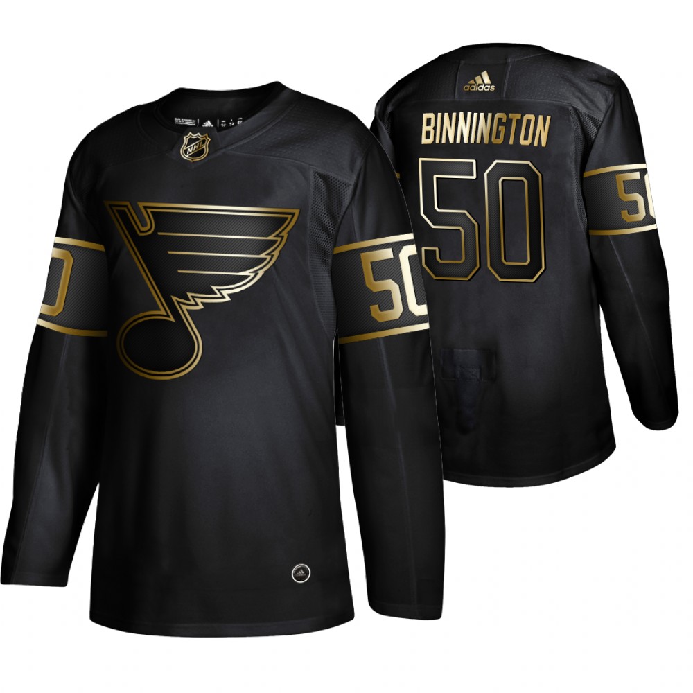 Blues Jordan Binnington Black Authentic 2019 NHL Golden Edition Jersey