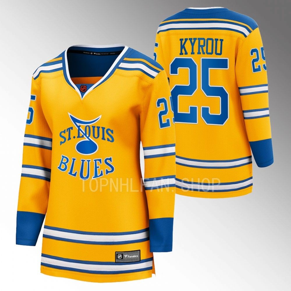 Blues Jordan Kyrou Special Edition 2.0 Yellow Breakaway Retro Women Jersey