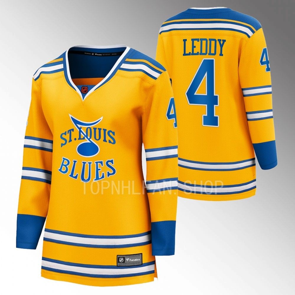 Blues Nick Leddy Special Edition 2.0 Yellow Breakaway Retro Women Jersey