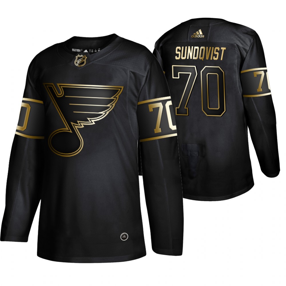 Blues Oskar Sundqvist Black Authentic 2019 NHL Golden Edition Jersey