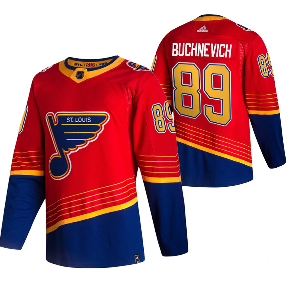 Blues Pavel Buchnevich 2021 Reverse Retro Red Special Edition Jersey